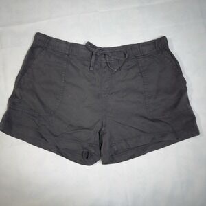 GAP Women M Pull On Shorts Gray Tencel Nine Iron Drawstring Cargo Mid Comfort